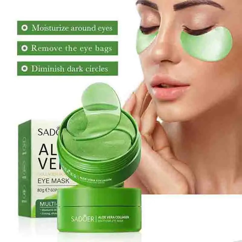 60pcs 알로에 베라 콜라겐 아이 마스크 안티 다크  - Collagen Under Eye Patches 리뷰 및 가격